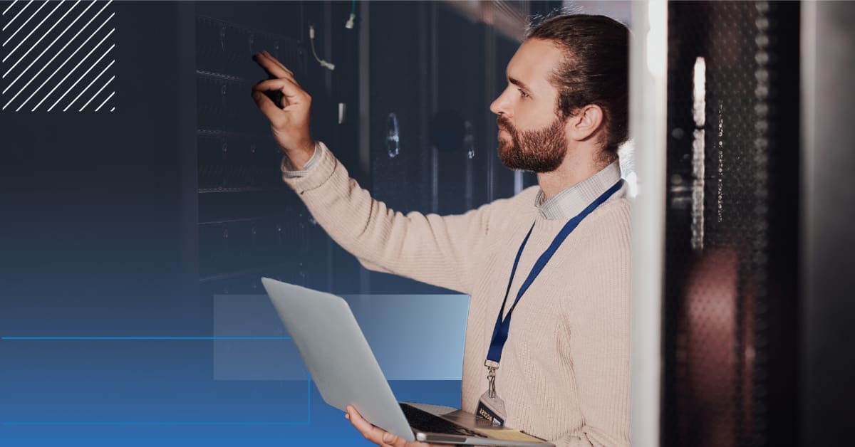 Engineer Evaluating Server