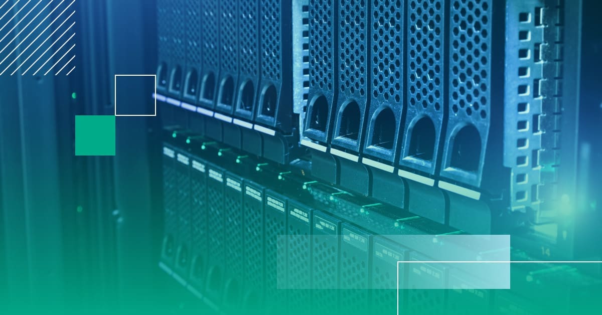 An image of the front of a data center equipment rack